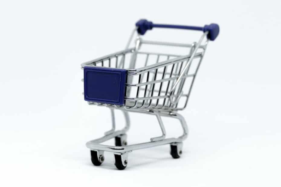 Gray Steel Shopping Cart