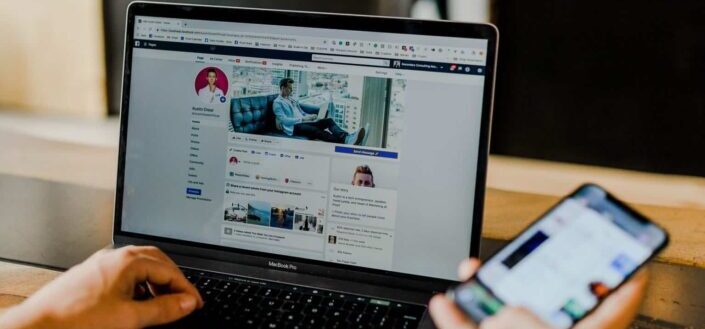 entrepreneur's social media on desktop and mobile