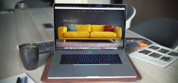 Furniture Website Open in a Laptop